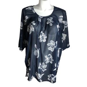 Junarose semi sheer lightweight half sleeve tunic Sz 16!